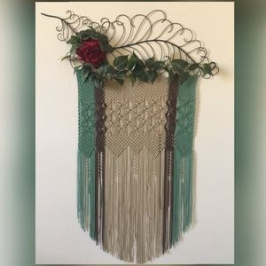 Large Floral Macrame Wall Hanging Home Decor